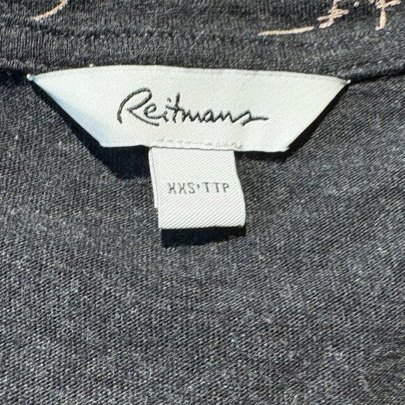 Reitmans Nightgown Cat Design Charcoal Long Sleeve Womans Size XXS (SKU:34W) - Picture 3 of 7